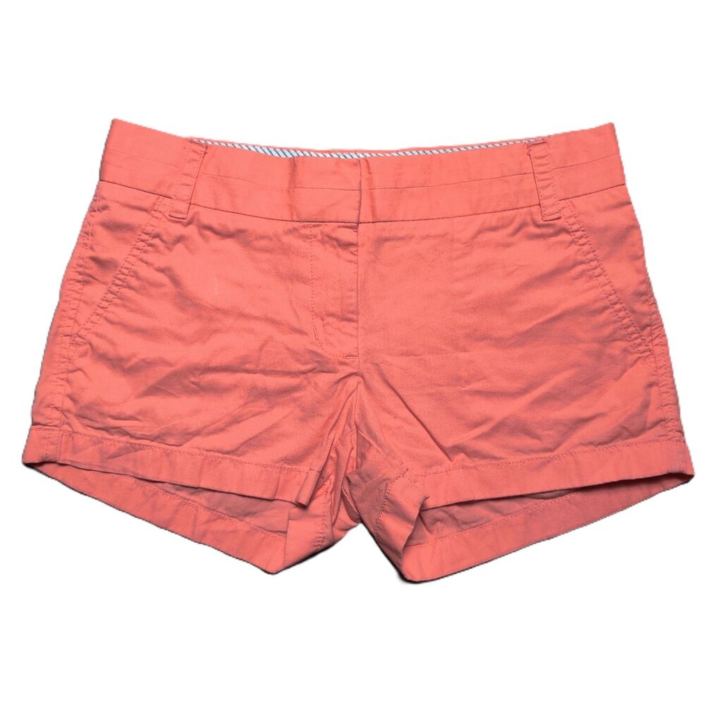 J.Crew Women’s Size 0 Chino Shorts Broken-In Cotton Coral Pink Casual Preppy XS